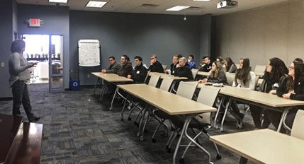 A YES class tours Benco Dental.