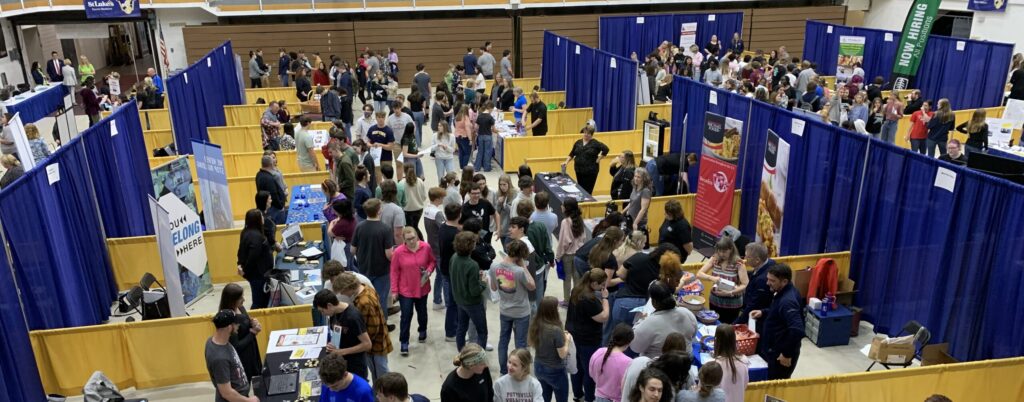 Students learning from business professionals at the Schuylkill County Career Fair