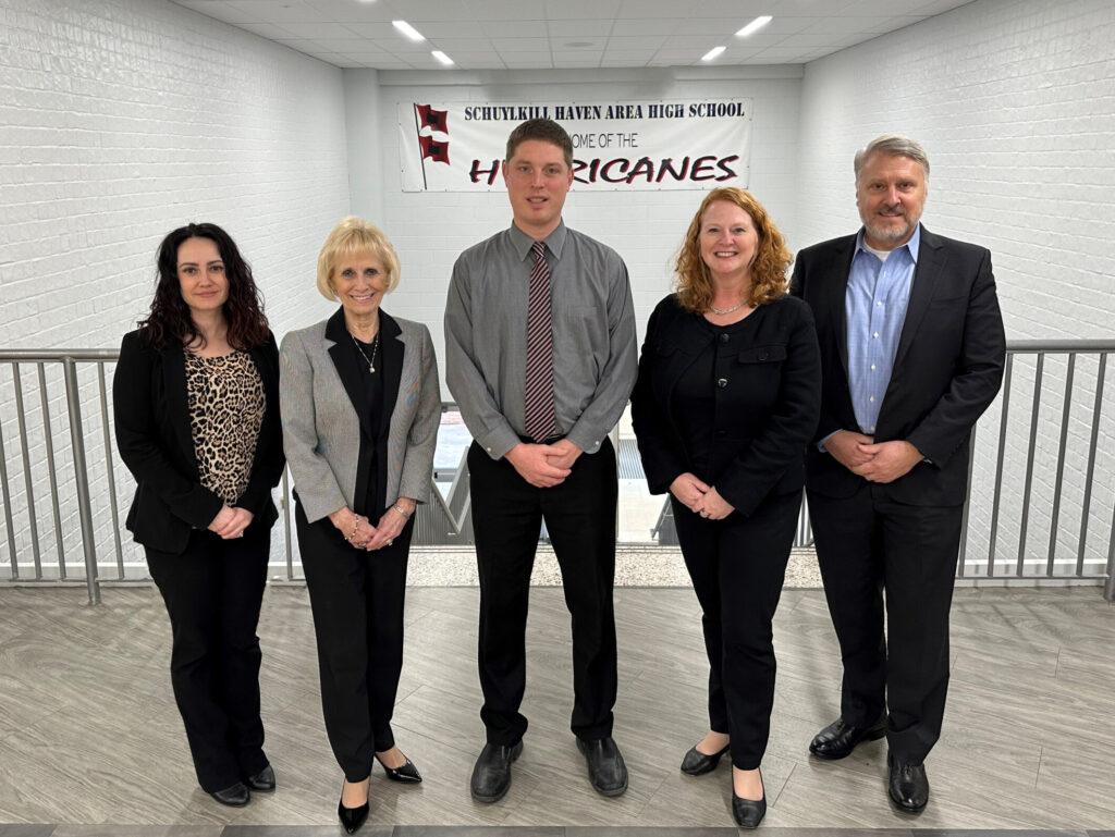 Pictured above from left to right; Courtney Fasnacht, Executive Director, NEPA MAEC; Darlene J. Robbins, President, NEPA MAEC; Ty Warman, Principal, Schuylkill Haven Area High School, Glynis A. Fitzgerald, Ph.D., President, Alvernia University; Gaetan T. Giannini, Ed.D., Vice President for Graduate and Adult Education, Alvernia University