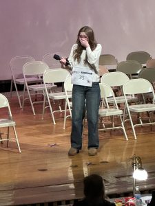 Rowena Cresswell-Blickley, a seventh-grade student from Blue Mountain Middle School, who emerged victorious at the 2025 NEPA MAEC Regional Spelling Bee. 