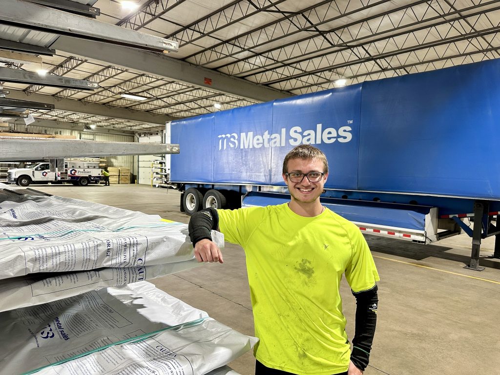 Zade out on the floor of Metal Sales